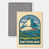 レトロヴィンテージトラベルスイスマッターホルン マグネット (正面/裏面)