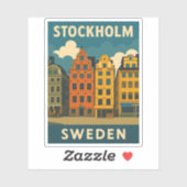 レトロヴィンテージトラベルストックホルムスウェーデンオールドタウン シール (シート)
