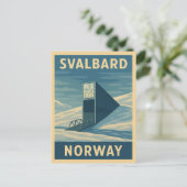 レトロヴィンテージトラベルスバルバードノルウェーランドスケープ ポストカード (スタンド正面)