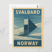 レトロヴィンテージトラベルスバルバードノルウェーランドスケープ ポストカード (正面/裏面)