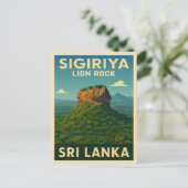 レトロヴィンテージトラベルスリランカシギリヤライオンロック ポストカード (スタンド正面)