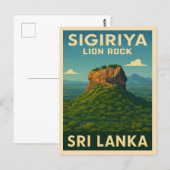 レトロヴィンテージトラベルスリランカシギリヤライオンロック ポストカード (正面/裏面)