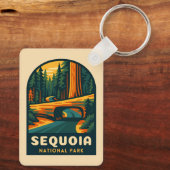 レトロヴィンテージトラベルセコイア国立公園自然 キーホルダー (裏面)