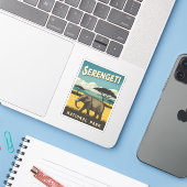 レトロヴィンテージトラベルセレンゲティナショナルパーク シール (ノートパソコンとiPhone)