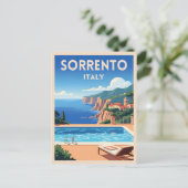 レトロヴィンテージトラベルソレントItaly沿岸風光明媚 ポストカード (スタンド正面)
