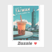 レトロヴィンテージトラベルタイペイ101台湾ボバティー シール (シート)