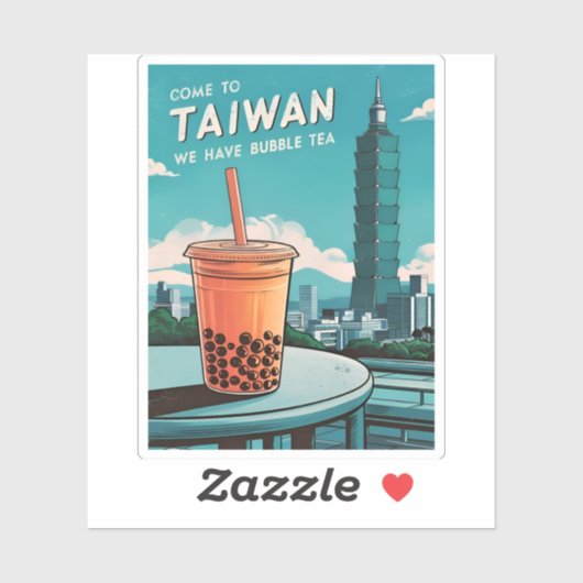 レトロヴィンテージトラベルタイペイ101台湾ボバティー シール (シート)