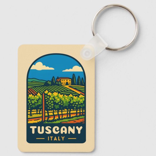 レトロヴィンテージトラベルタスカニーイタリアヴィンヤード キーホルダー (裏面)