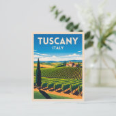 レトロヴィンテージトラベルタスカニーイタリアヴィンヤード ポストカード (スタンド正面)