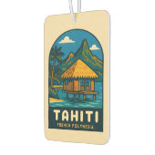 レトロヴィンテージトラベルタヒチポリネシアフランスのビーチ カーエアーフレッシュナー (左)