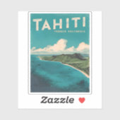レトロヴィンテージトラベルタヒチポリネシアフランスのビーチ シール (シート)