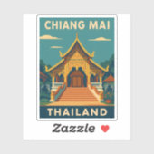 レトロヴィンテージトラベルチェンマイタイランドテンプル シール (シート)