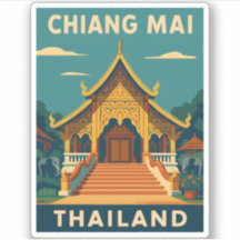 レトロヴィンテージトラベルチェンマイタイランドテンプル