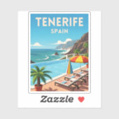 レトロヴィンテージトラベルテネリフェスペインシーサイドコースト シール (シート)