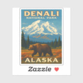 レトロヴィンテージトラベルデナリナショナルパークアラスカ シール (シート)