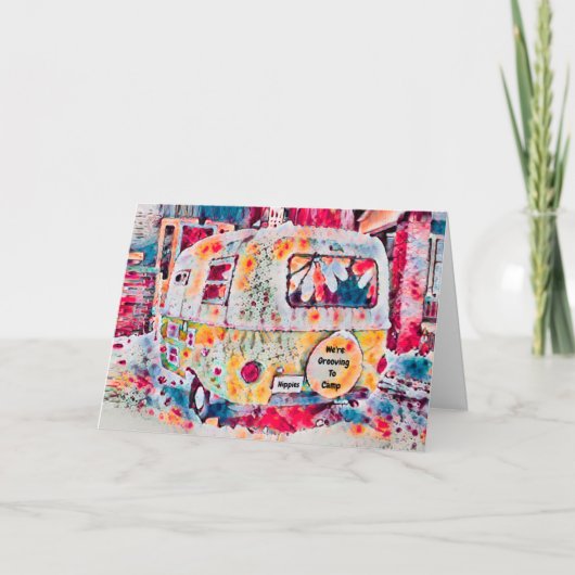 レトロヴィンテージトラベルトレーラーキャンパームービング 案内状 (正面)