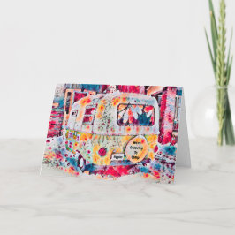 レトロヴィンテージトラベルトレーラーキャンパームービング 案内状