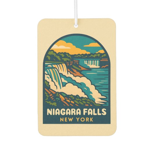 レトロヴィンテージトラベルナイアガラ秋ニューヨーク カーエアーフレッシュナー (正面)
