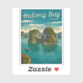 レトロヴィンテージトラベルハロングベイベトナムランドスケープ シール (シート)