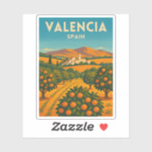 レトロヴィンテージトラベルバレンシアスペインオレンジファーム シール (シート)