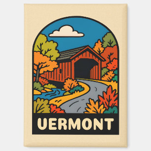 レトロヴィンテージトラベルバーモントランドスケープ マグネット
