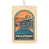 レトロヴィンテージトラベルパーム春カリフォルニア カーエアーフレッシュナー (裏面)