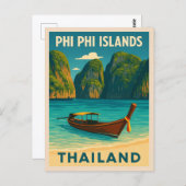 レトロヴィンテージトラベルピピアイランズタイ ポストカード (正面/裏面)