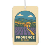 レトロヴィンテージトラベルプロヴァンスフランスランドスケープ カーエアーフレッシュナー (正面)