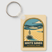 レトロヴィンテージトラベルホワイトサンズナショナルパーク キーホルダー (正面)