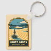 レトロヴィンテージトラベルホワイトサンズナショナルパーク キーホルダー (裏面)