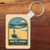 レトロヴィンテージトラベルホワイトサンズナショナルパーク キーホルダー (裏面)