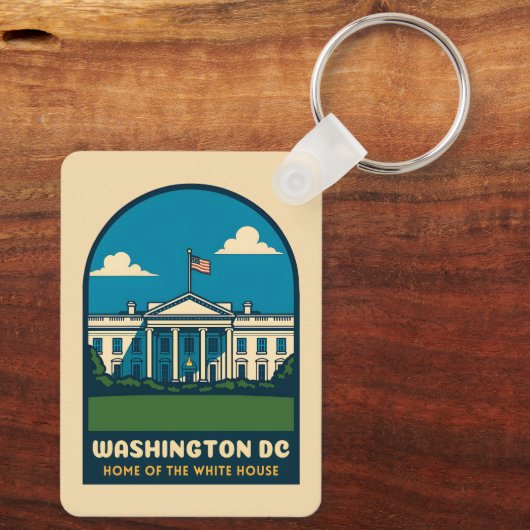 レトロヴィンテージトラベルホワイトハウスワシントンDC キーホルダー (裏面)