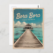 レトロヴィンテージトラベルボラポリネフランスのシア ポストカード (正面/裏面)