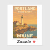 レトロヴィンテージトラベルポートランドメーンライトハウス シール (シート)