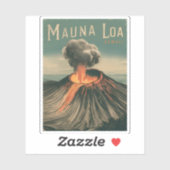 レトロヴィンテージトラベルマウナロアハワイ火山 シール (シート)