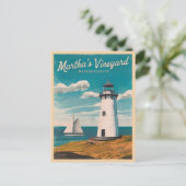 レトロヴィンテージトラベルマーサヴィンヤードライトハウス ポストカード (スタンド正面)