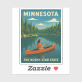 レトロヴィンテージトラベルミネソタ自然風景 シール (シート)