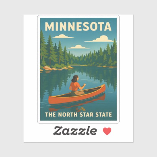 レトロヴィンテージトラベルミネソタ自然風景 シール (シート)