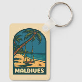 レトロヴィンテージトラベルモルディブアイランドビーチ名勝 キーホルダー (裏面)