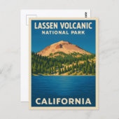 レトロヴィンテージトラベルラッセン火山国立公園 ポストカード (正面/裏面)