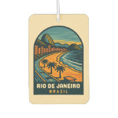 レトロヴィンテージトラベルリオデジャネイロブラジルビーチ カーエアーフレッシュナー (正面)
