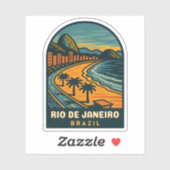 レトロヴィンテージトラベルリオデジャネイロブラジルビーチ シール (シート)