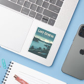 レトロヴィンテージトラベルレイクジュネーブスイス シール (ノートパソコンとiPhone)