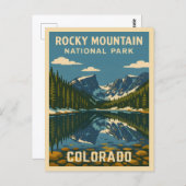 レトロヴィンテージトラベルロッキーマウンテン国立公園 ポストカード (正面/裏面)