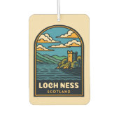 レトロヴィンテージトラベルロックネススコットランドキャッスル カーエアーフレッシュナー (正面)