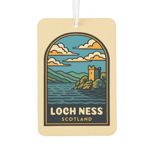 レトロヴィンテージトラベルロックネススコットランドキャッスル カーエアーフレッシュナー (裏面)