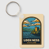 レトロヴィンテージトラベルロックネススコットランドキャッスル キーホルダー (正面)