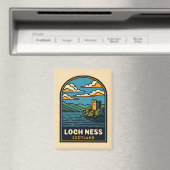 レトロヴィンテージトラベルロックネススコットランドキャッスル マグネット (インサイチュ (食洗機))