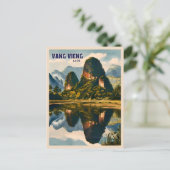 レトロヴィンテージトラベルヴァンヴィエンラオス ポストカード (スタンド正面)