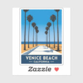 レトロヴィンテージトラベルヴェニスビーチカリフォルニアコースト シール (シート)